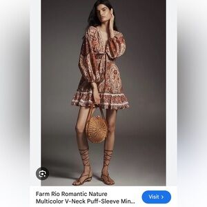 Anthropologie FARM Rio Romantic Nature Mini Dress